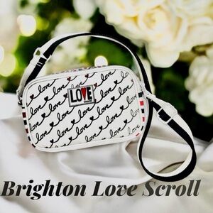 Brighton Love Script White Crossbody Bag